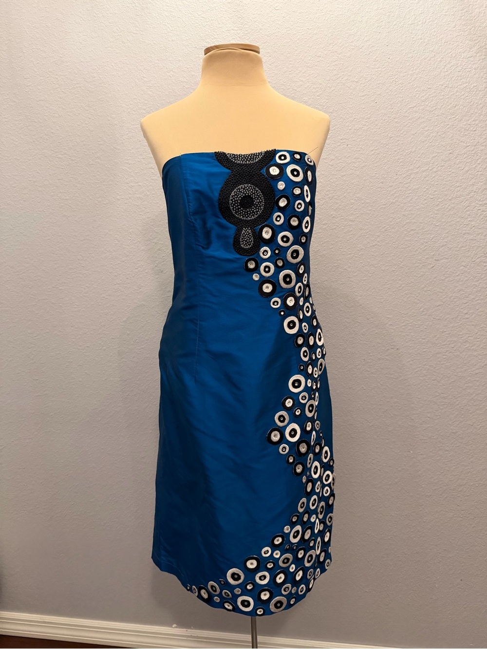 Liberty Silk Strapless Homecoming HoCo Sequin Cocktail Dress Royal Blue Size L